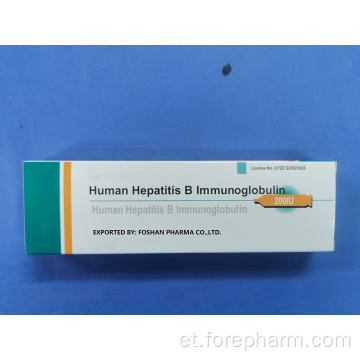 Puhastatud hepaitise B immunoglobuliinisulitel inimese jaoks